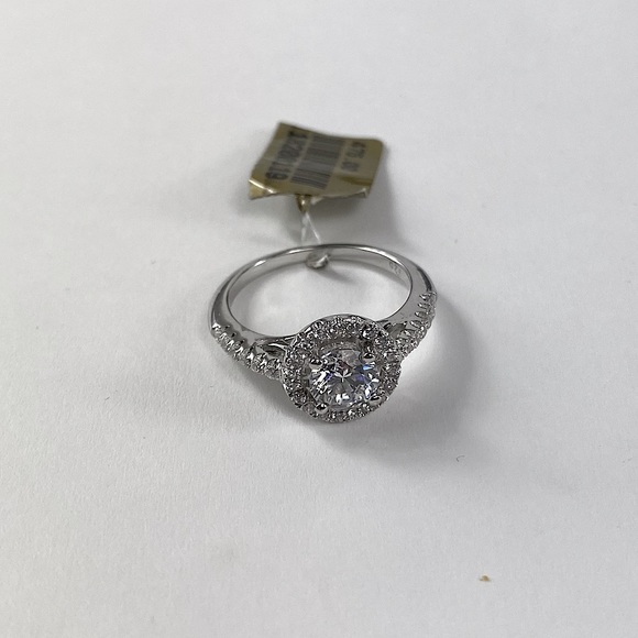 Engagement Style Diamond Sterling Silver Ring - Picture 5 of 9